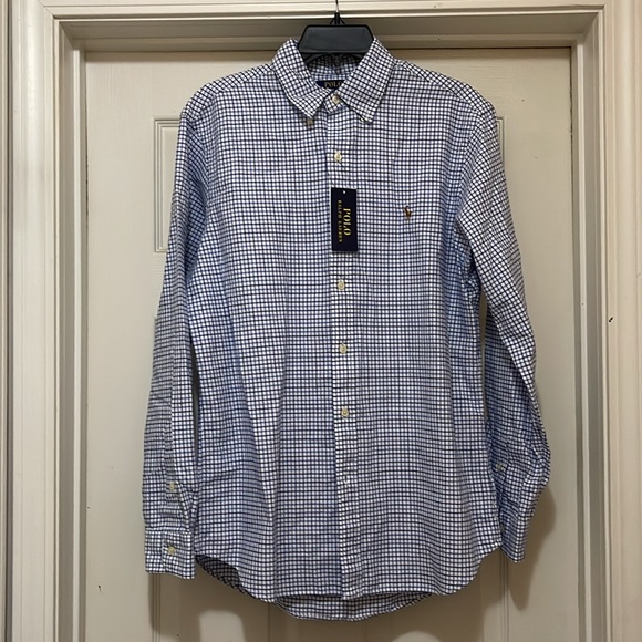 Men’s Classic Fit Long Sleeve Oxford Shirt - Picture 1 of 4
